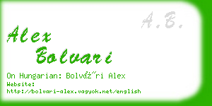 alex bolvari business card